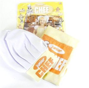 JUNIOR CHEF CHILDRENS CHEF SET INCLUDES CHEF HAT AND APRON YELLOW