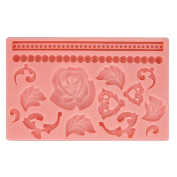 PINK ROSE SILICONE FONDANT MOULD