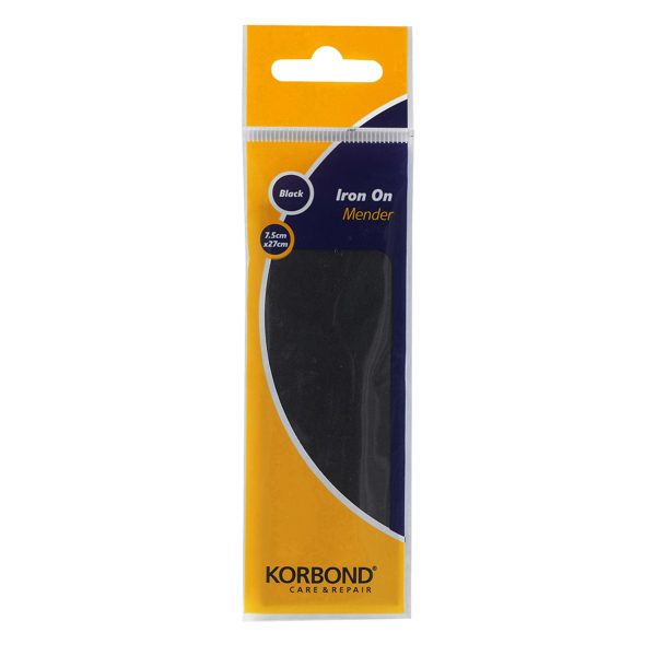 KORBOND IRON ON MENDER BLACK 7.5CMX27CM