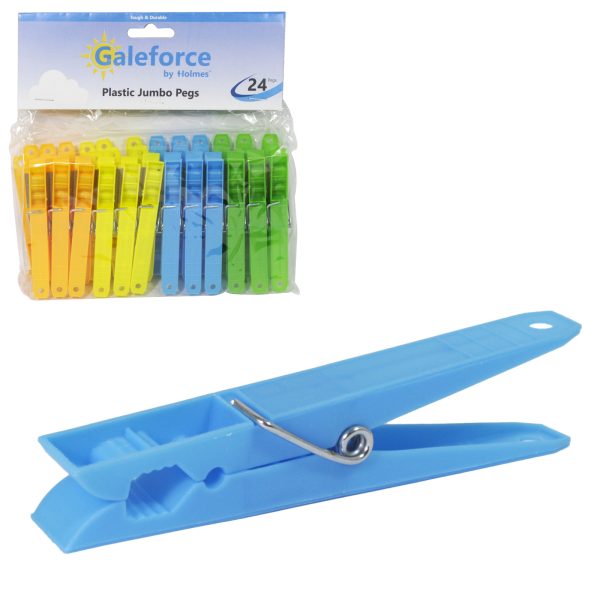 HOLMES GALEFORCE PLASTIC JUMBO CLOTH PEGS PACK OF 24