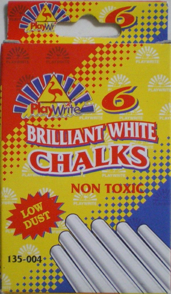 PACK OF 6 STICKS OF NON TOXIC WHITE CHALK