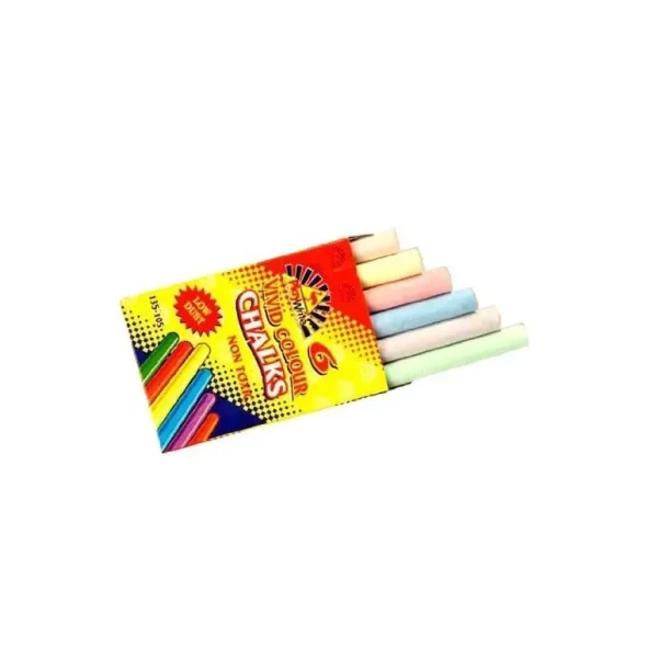 BOX OF 6 COLOURED CHALKS