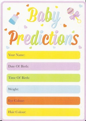 12 BABY PREDICTION CARDS