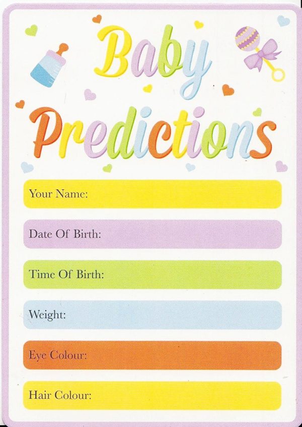 12 BABY PREDICTION CARDS