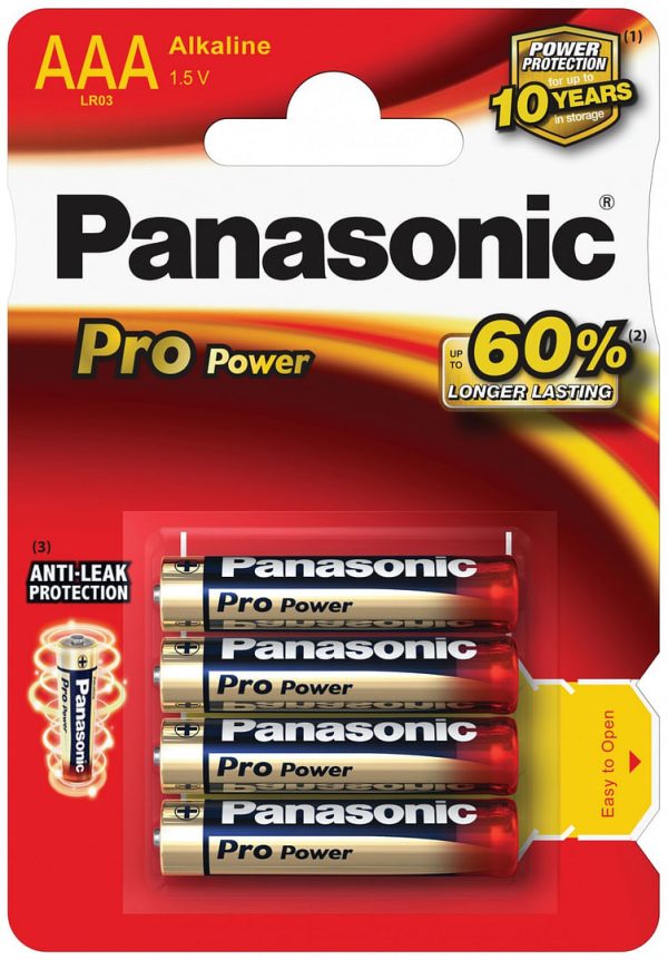 PANASONIC AAA R03 MN2400 UM4 1.5V ZINC CARBON BATTERIES PACK OF 10