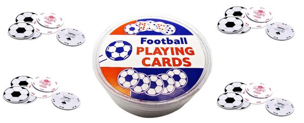 54 ROUND FOOTBALL PLAYING CARD PLASTIC COATED