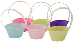 PACK OF 6 MINI EASTER BASKETS WITH HANDLES 4 INCH BASKETS