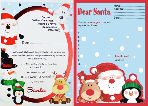 LETTER TO SANTA REPLY LETTER FROM SANTA WITH ENVELOPES