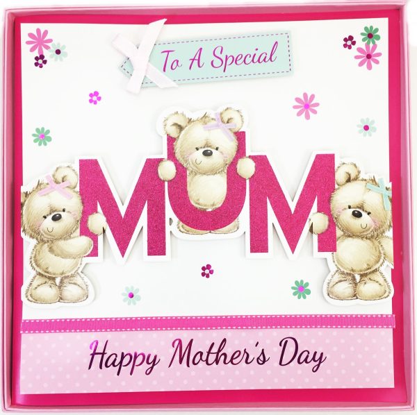 31CM MUM CARDS WITH TEDDY BEAR