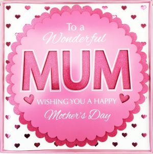 31CM MUM CARDS WITH GLITTER HEARTS