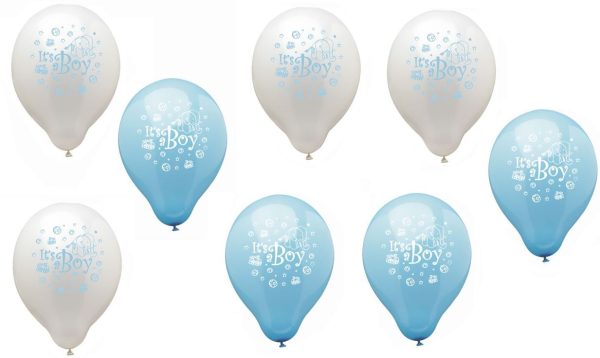 12 BLUE IT'S A BOY LATEX BALLOONS