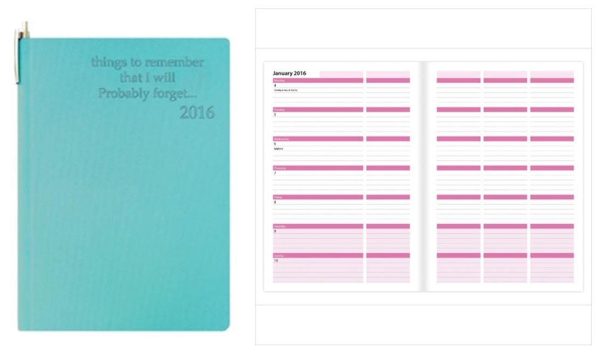 A6 HOME FAMILY ORGANISER WITH MONTLY INDEXING AND PEN BLUE