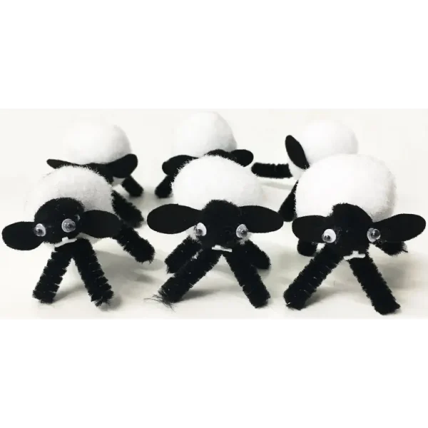 6PC EASTER LAMB SHEEP DECORATION