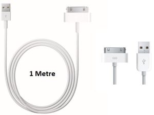 USB DATA CABLE FOR 30 PIN WHITE 1 METRE
