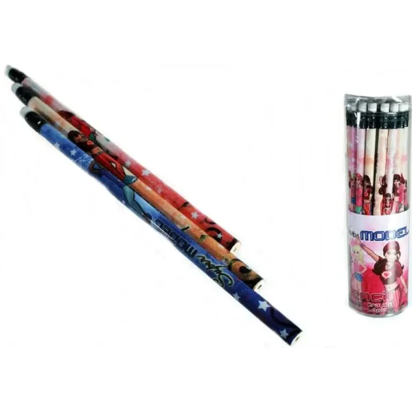 PENCILS WITH ERASER TOPPERS SUPERMODEL