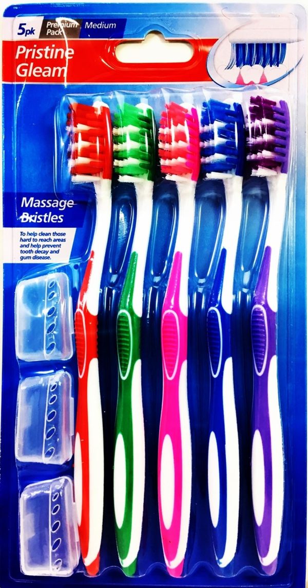 5 TOOTHBRUSHES WITH 3 COVERS