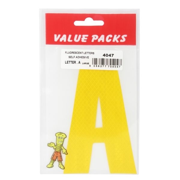 FAST PAK VALUE 4047 LETTER A EXTRA LARGE FLUORESCENT SELF ADHESIVE