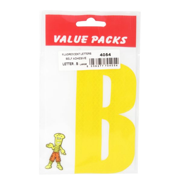 FAST PAK VALUE 4054 LETTER B EXTRA LARGE FLUORESCENT SELF ADHESIVE