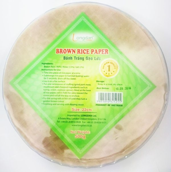 BROWN RICE PAPER 22CM 380337