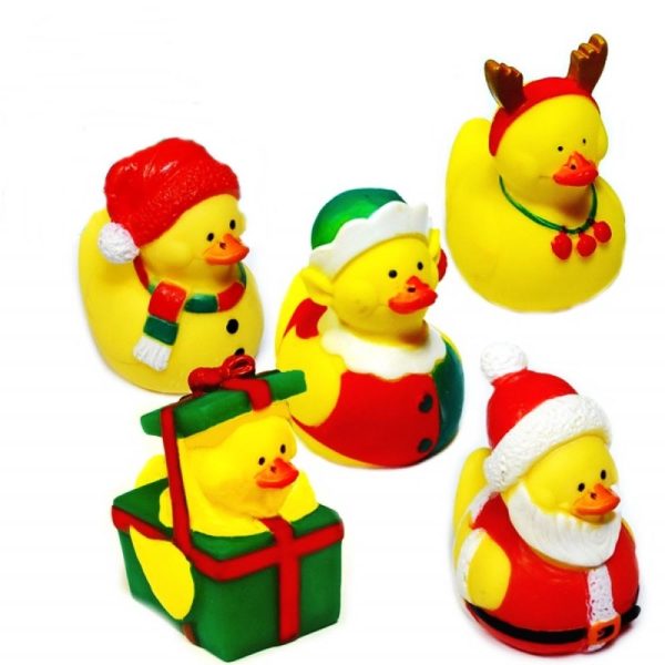 PACK OF 6 CHRISTMAS RUBBER DUCKS