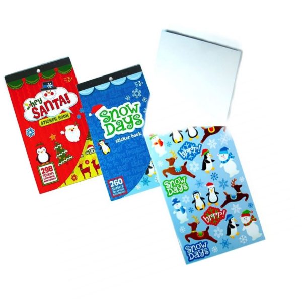 CHRISTMAS STICKER BOOKS ASSORTED BLUE OR RED COLOUR