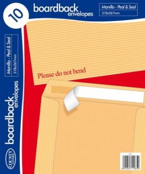 PACK OF 10 COUNTY BOARD BACK ENVELOPES 318 X 267 MM