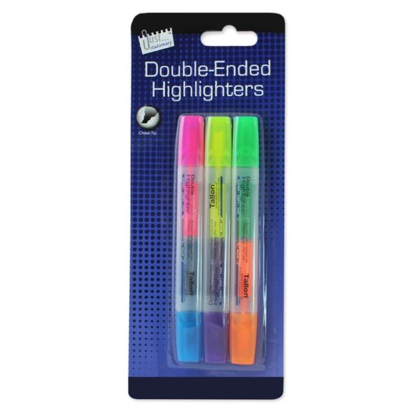 TALLON DOUBLE-ENDED HIGHLIGHTERS - PACK OF 3