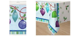 LOVELY ORNAMENTS CHRISTMAS TABLECOVER