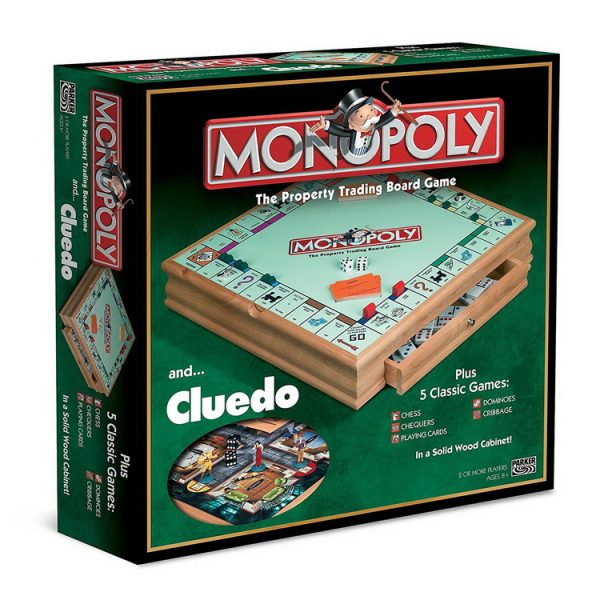 MONOPOLY CLUEDO + 5 CLASSIC GAMES