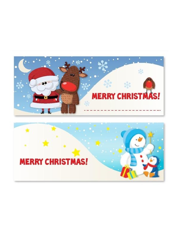 24 CUTE SANTA SNOWMAN REINDEER TABLE PLACE CARDS 947895