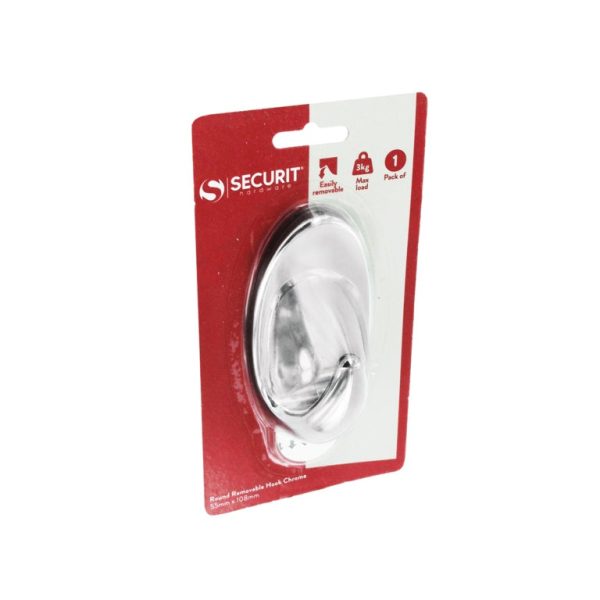 SECURIT S6471 OVAL REMOVABLE HOOK CHROME 40X70MM