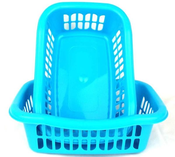 RSW PACK OF 2 BLUE SMALL CURVY PLASTIC BASKET