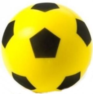 YELLOW 17.5CM SOFT FOAM SPONGE INDOOR FOOTBALL SOCCER BALL VARIOUS COLOURS
