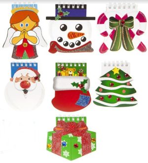 ASSORTED DESIGN CHRISTMAS GLITTER JEWELLED NOTEBOOKS