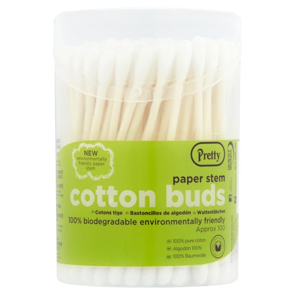 PRETTY 100 PAPER STEM COTTON BUDS