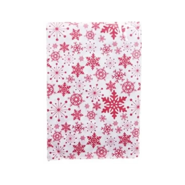 RED SNOWFLAKE FLANNEL BACKED TABLE COVER