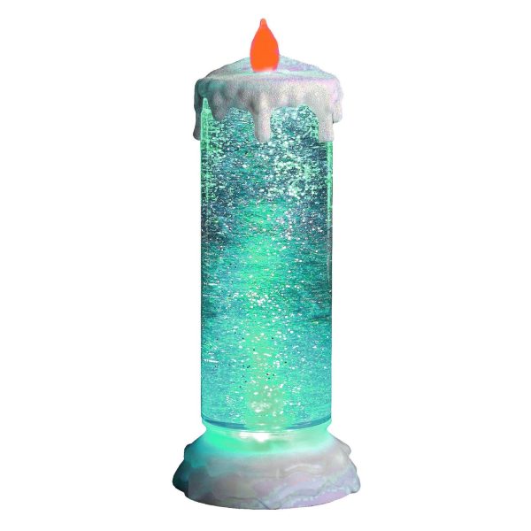 LED CANDLE LIGHT SWIRLING GLITTER CHRISTMAS