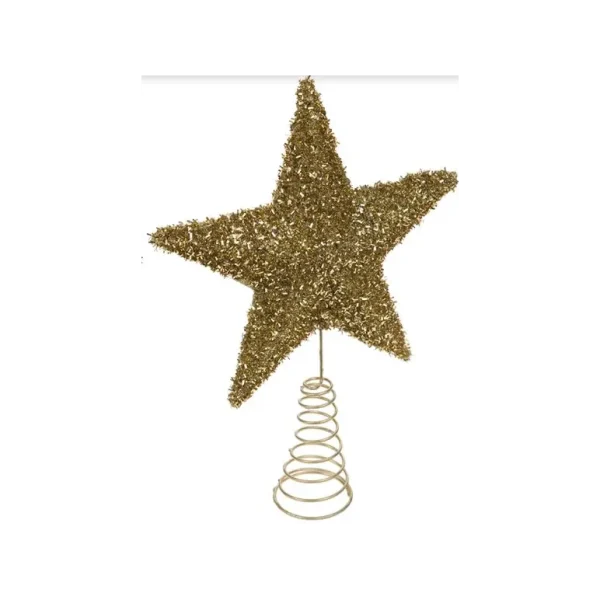 CHRISTMAS TREE TOPPER STAR DESIGN WITH FLECK FINISH GOLD