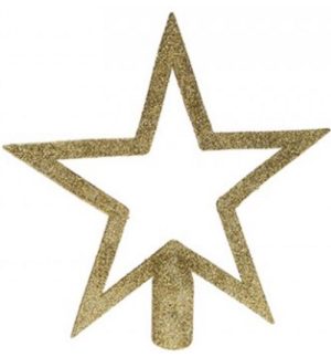 CHRISTMAS TREE TOPPER STAR DESIGN WITH GLITTER FINISH GOLD