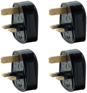 13 AMP 3 PIN UK PLUG BLACK