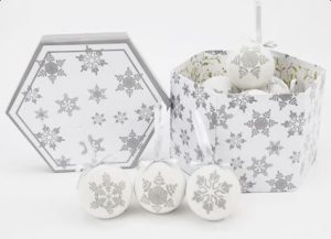 14 PACK OF 14 75MM CHRISTMAS TREE BAUBLE FROSTED SNOWFLAKE