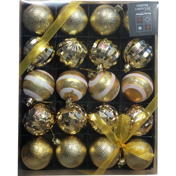 SET OF 20 LUXURY BAUBLES GOLD