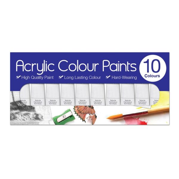 ARTBOX 6ML ACRYLIC PAINTS TUBES (PACK OF 10)