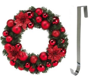 METAL SILVER WREATH HANGER CHRISTMAS