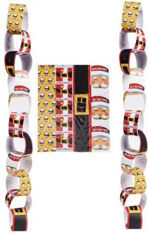 120 PIECE PAPER CHAIN SANTA DESIGN