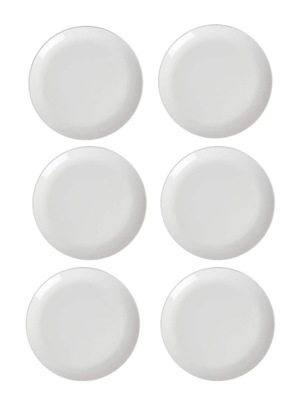 LUMINARC LOTUSIA DINNER PLATE WHITE 25CM PACK OF 6