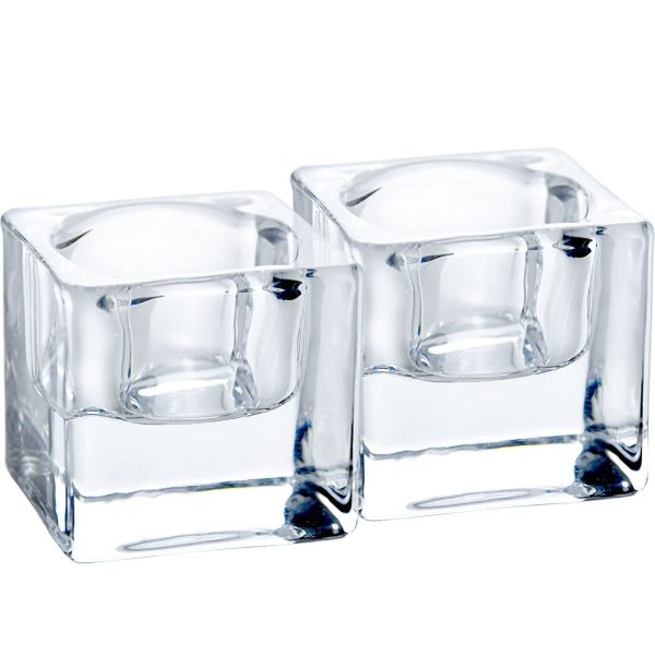 CLEAR DOUBLE GLASS TEALIGHT HOLDER