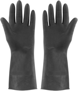 ELLIOTT EXTRA TOUGH RUBBER GLOVES MEDIUM BLACK 1 PAIR