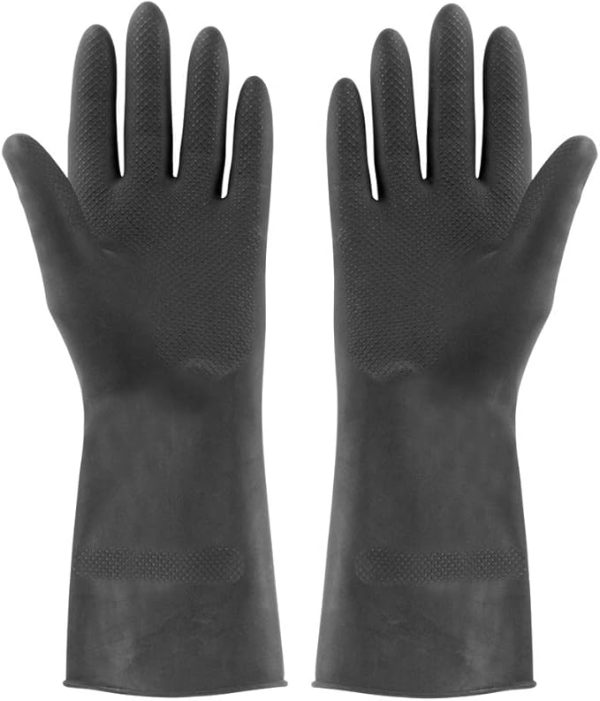 ELLIOTT EXTRA TOUGH RUBBER GLOVES MEDIUM BLACK 1 PAIR