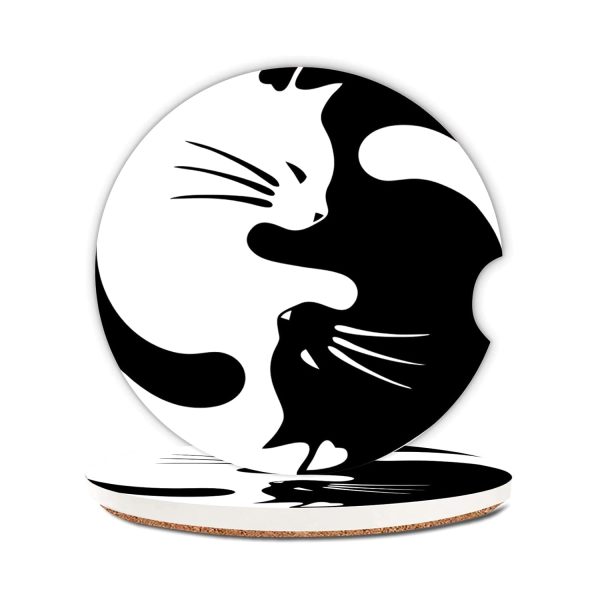 AQUARIUS POP CLIP CAR MOUNT YING YANG BLACK